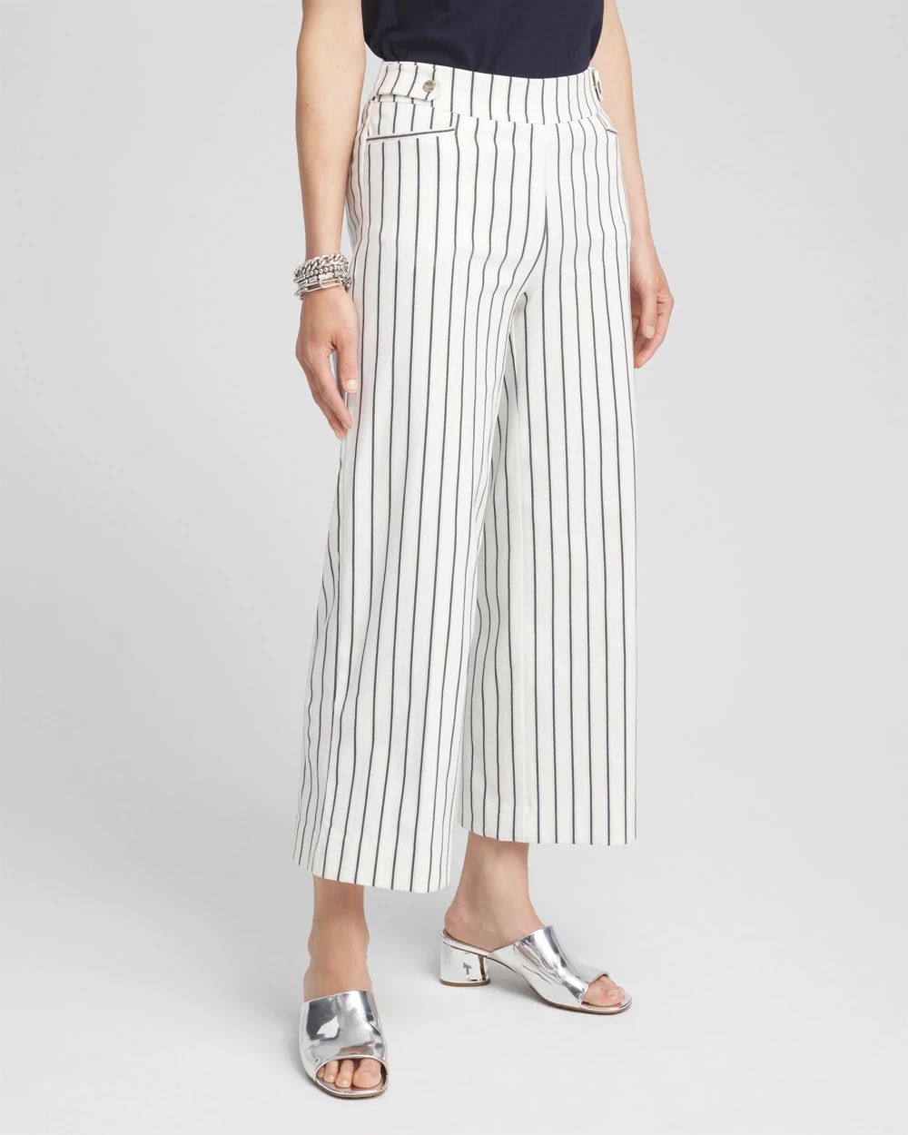 Brigitte Double Stripe Wide Leg Cropped Pants | Chico's Brigitte Double Stripe Wide Leg Cropped Pants | Chico's